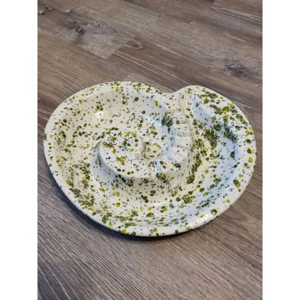Vintage 1982 Speckled Green Ashtray 70s‎ Vibes Retro